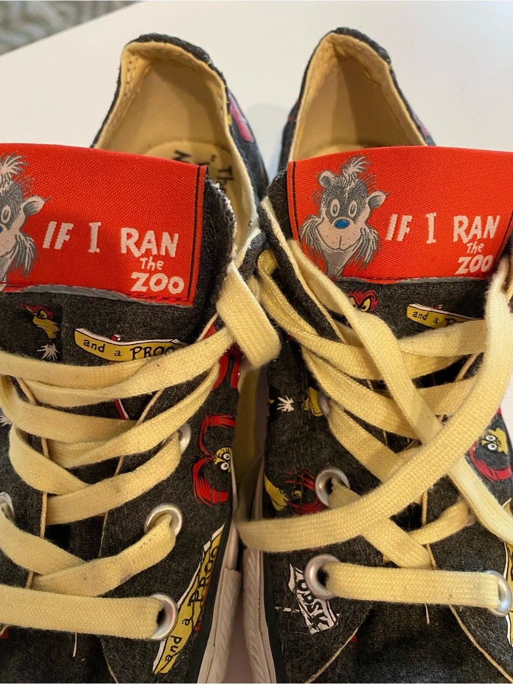 Converse Unisex Kids Black & Red Cartoon Canvas Sneakers with Yellow Laces